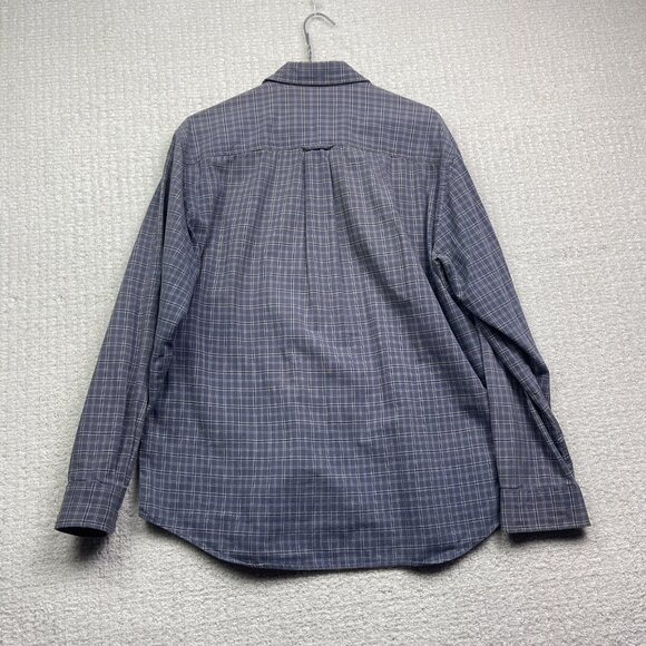 Cottonfield by Carli Gry  Blue Plaid Button Up Shirt Mens M Camp Outdoor Hike - Picture 10 of 13